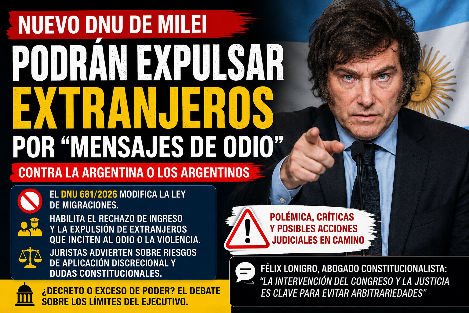 MILEI FIRMÓ UN DNU PARA EXPULSAR EXTRANJEROS: QUÉ CAMBIA Y POR QUÉ YA GENERA UNA FUERTE POLÉMICA