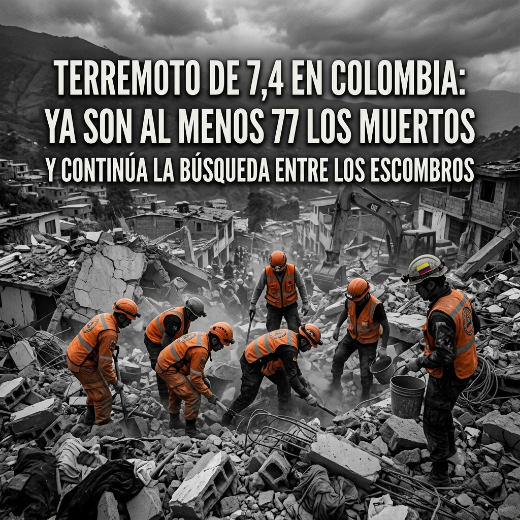 TERREMOTO DE 7,4 EN COLOMBIA: YA SON AL MENOS 77 LOS MUERTOS Y CONTINÚA LA BÚSQUEDA ENTRE LOS ESCOMBROS