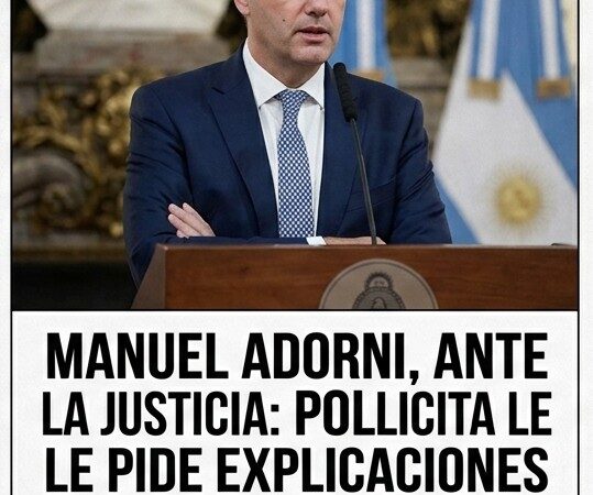 ADORNI, ANTE LA JUSTICIA: POLLICITA LE PIDE EXPLICACIONES POR MÁS DE $43 MILLONES Y US$400.000