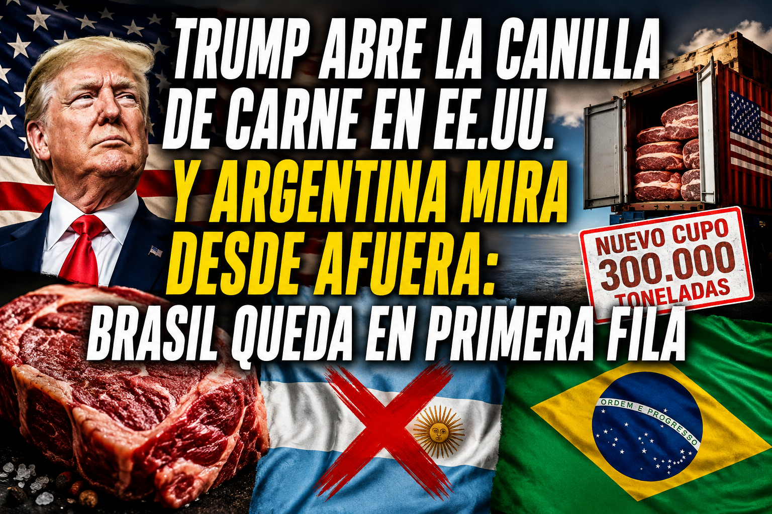 TRUMP ABRE LA CANILLA DE CARNE EN EE.UU. Y ARGENTINA MIRA DESDE AFUERA: BRASIL QUEDA EN PRIMERA FILA
